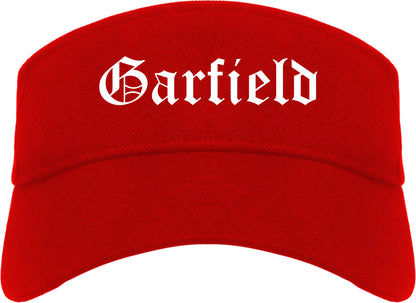 Garfield New Jersey NJ Old English Mens Visor Cap Hat Red