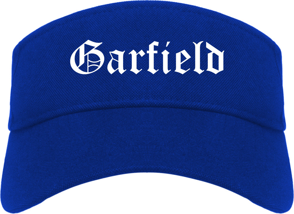 Garfield New Jersey NJ Old English Mens Visor Cap Hat Royal Blue