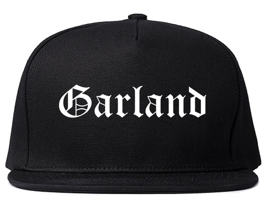 Garland Texas TX Old English Mens Snapback Hat Black