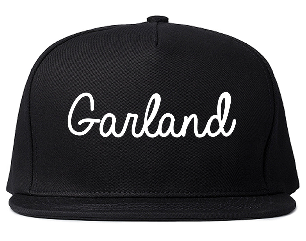 Garland Texas TX Script Mens Snapback Hat Black