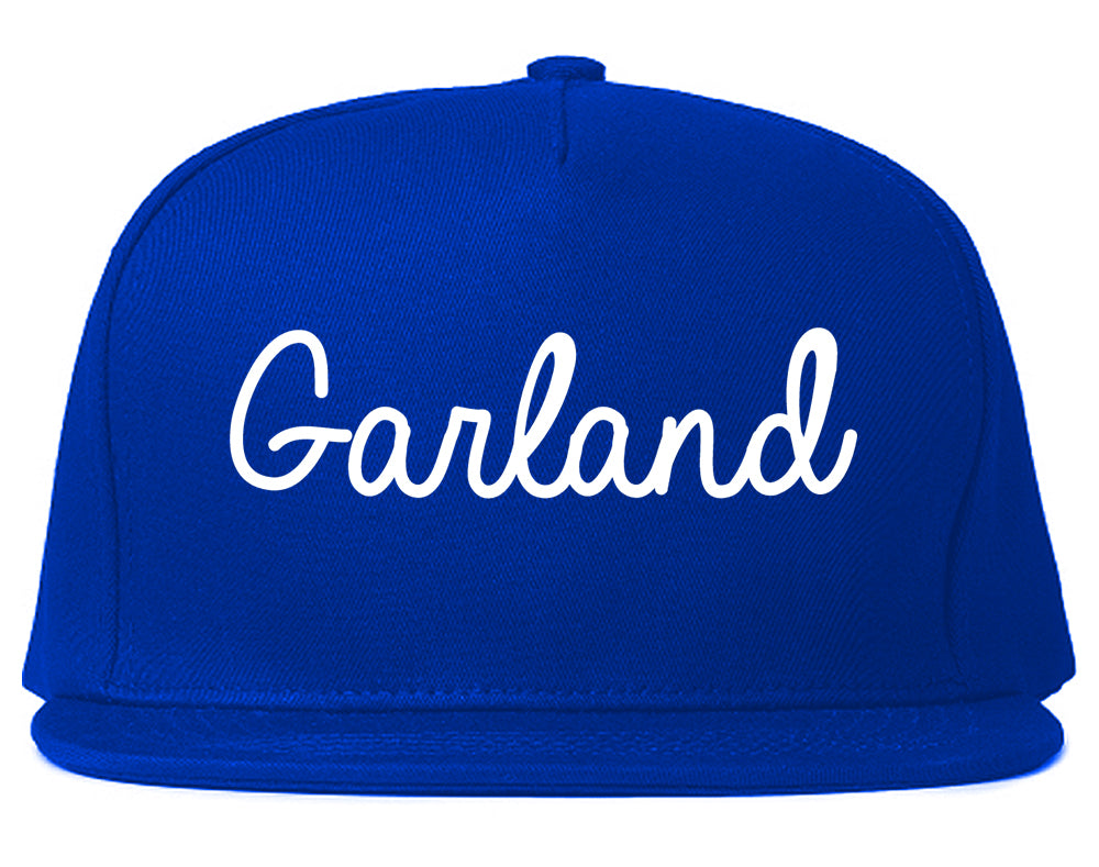 Garland Texas TX Script Mens Snapback Hat Royal Blue