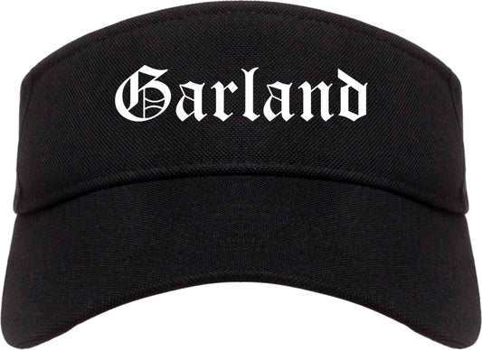 Garland Texas TX Old English Mens Visor Cap Hat Black