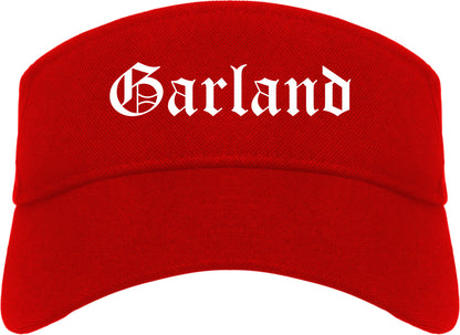 Garland Texas TX Old English Mens Visor Cap Hat Red