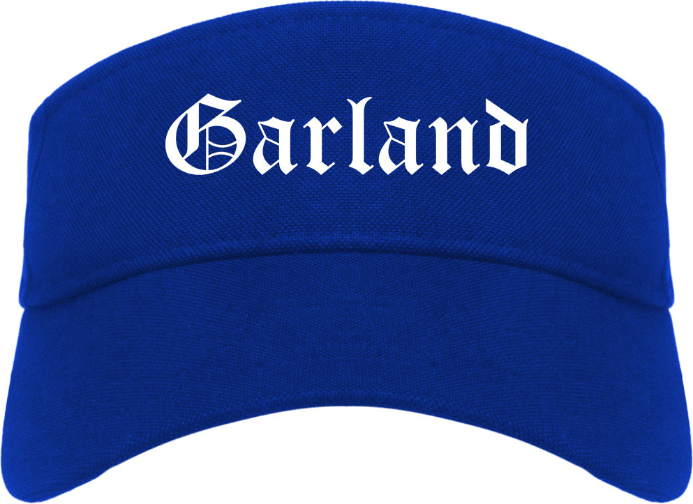 Garland Texas TX Old English Mens Visor Cap Hat Royal Blue