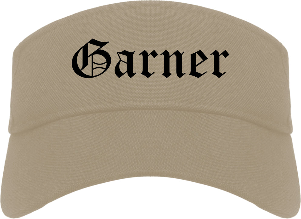 Garner North Carolina NC Old English Mens Visor Cap Hat Khaki