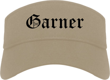 Garner North Carolina NC Old English Mens Visor Cap Hat Khaki