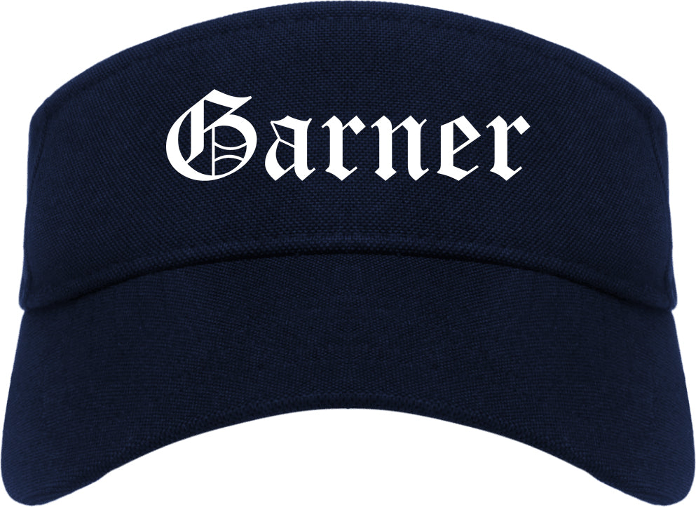 Garner North Carolina NC Old English Mens Visor Cap Hat Navy Blue