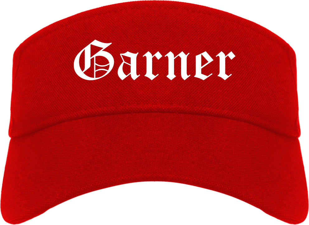 Garner North Carolina NC Old English Mens Visor Cap Hat Red