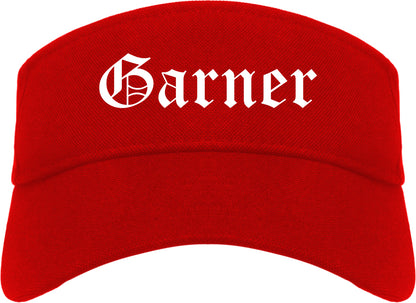 Garner North Carolina NC Old English Mens Visor Cap Hat Red