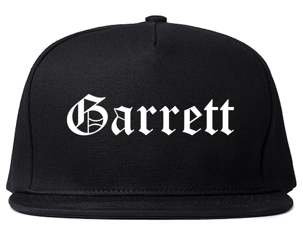Garrett Indiana IN Old English Mens Snapback Hat Black