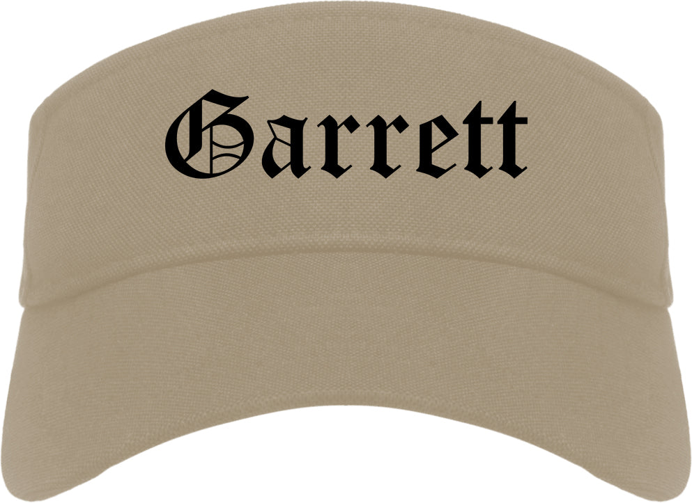 Garrett Indiana IN Old English Mens Visor Cap Hat Khaki