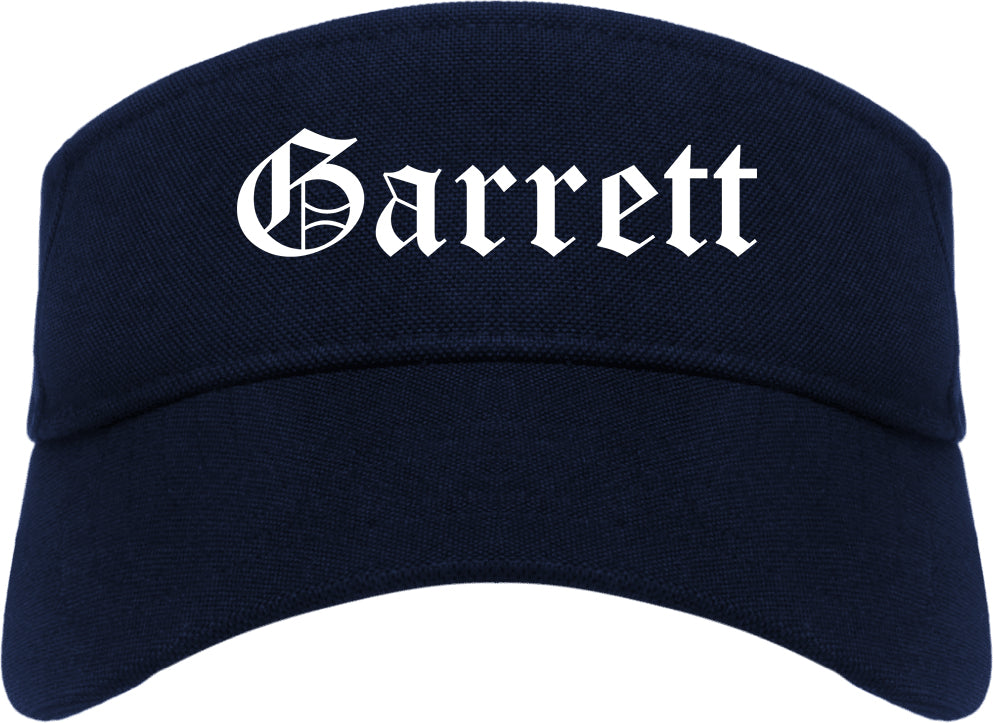 Garrett Indiana IN Old English Mens Visor Cap Hat Navy Blue