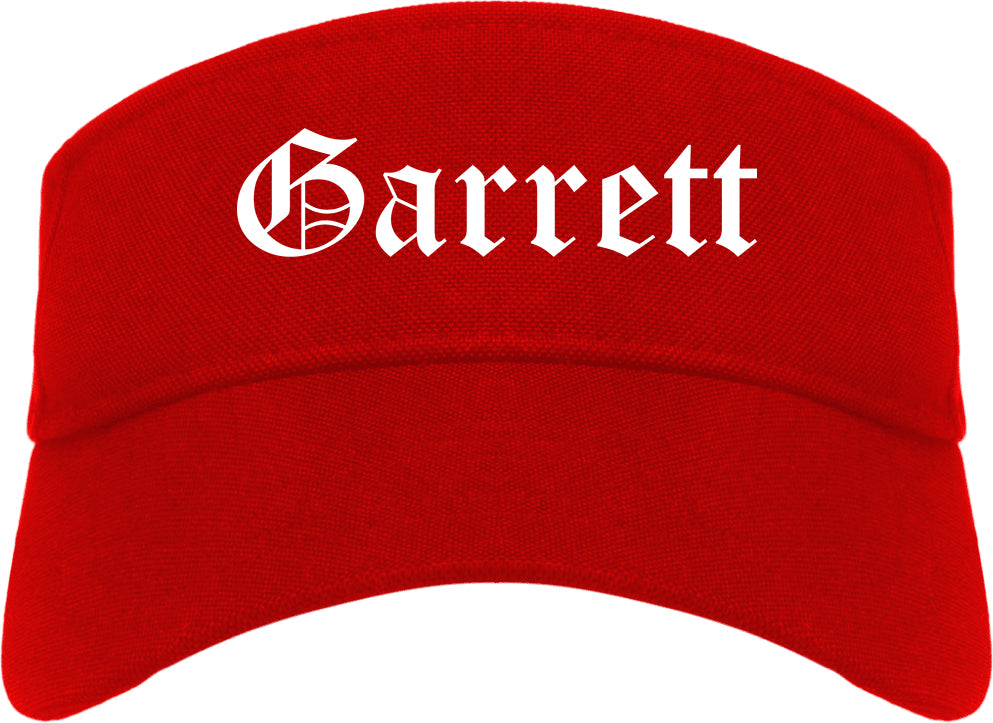 Garrett Indiana IN Old English Mens Visor Cap Hat Red