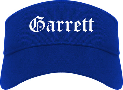 Garrett Indiana IN Old English Mens Visor Cap Hat Royal Blue