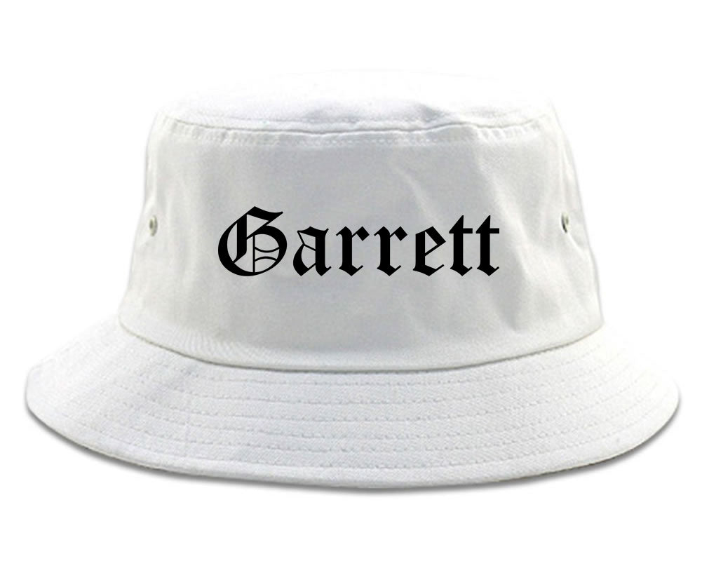 Garrett Indiana IN Old English Mens Bucket Hat White