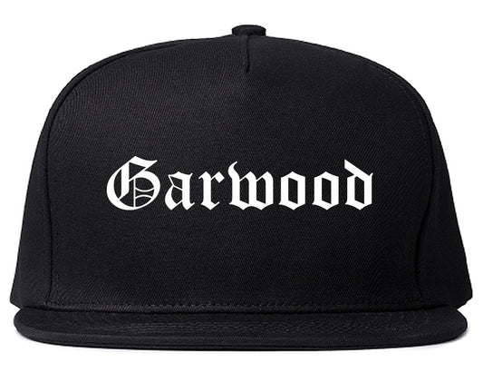 Garwood New Jersey NJ Old English Mens Snapback Hat Black