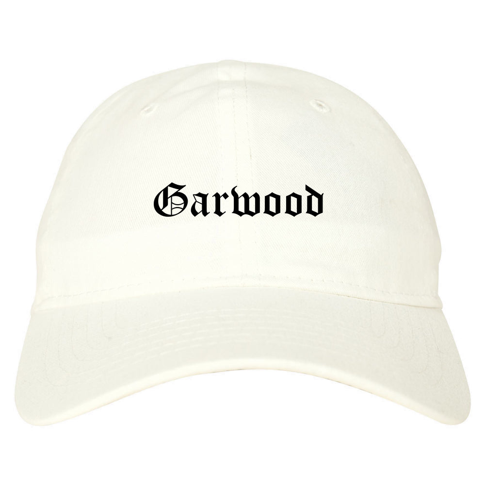 Garwood New Jersey NJ Old English Mens Dad Hat Baseball Cap White