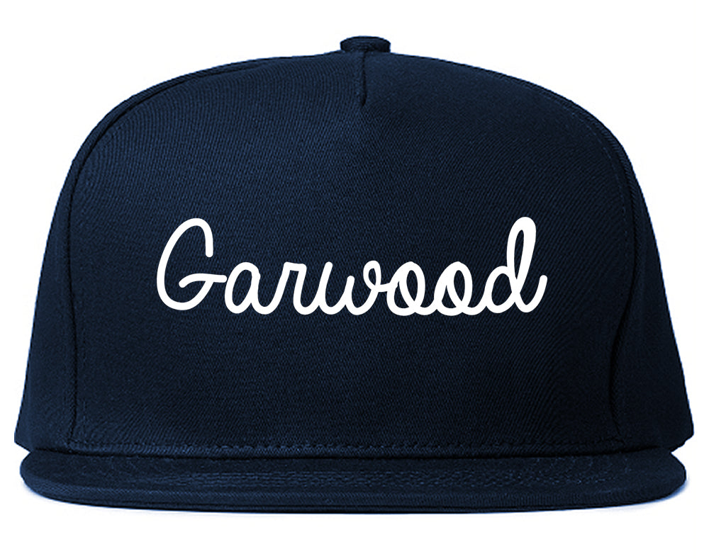 Garwood New Jersey NJ Script Mens Snapback Hat Navy Blue