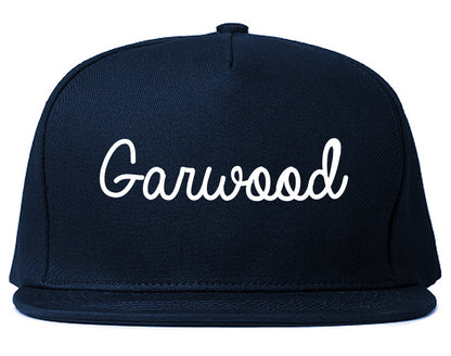 Garwood New Jersey NJ Script Mens Snapback Hat Navy Blue