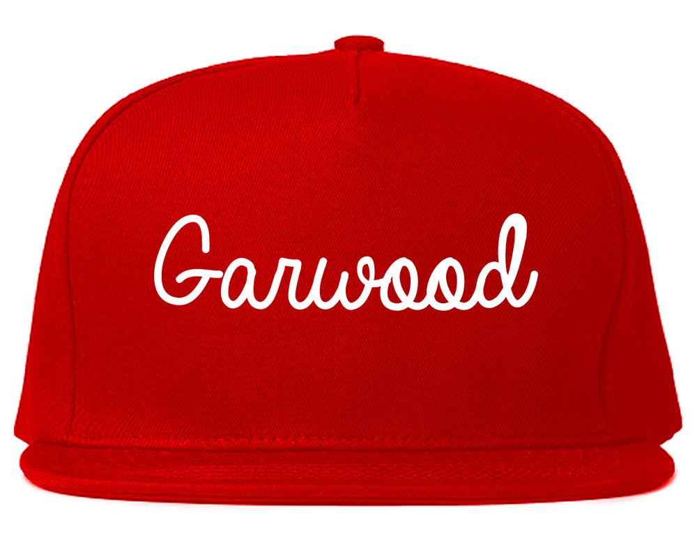 Garwood New Jersey NJ Script Mens Snapback Hat Red