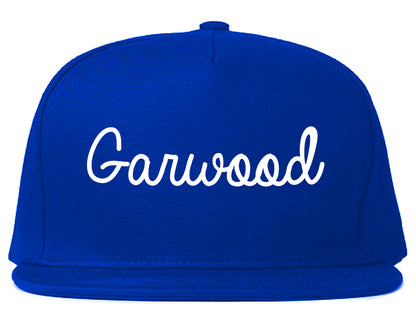 Garwood New Jersey NJ Script Mens Snapback Hat Royal Blue