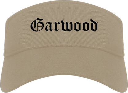 Garwood New Jersey NJ Old English Mens Visor Cap Hat Khaki