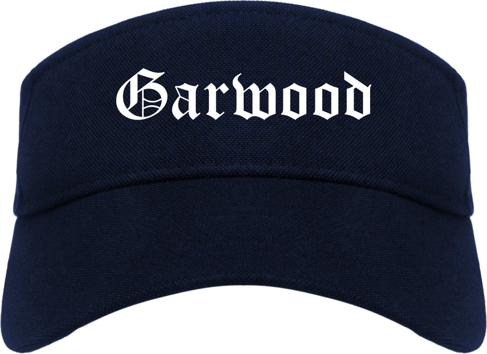 Garwood New Jersey NJ Old English Mens Visor Cap Hat Navy Blue