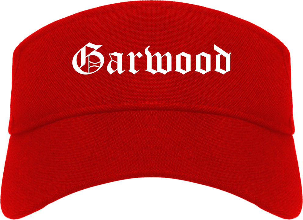 Garwood New Jersey NJ Old English Mens Visor Cap Hat Red