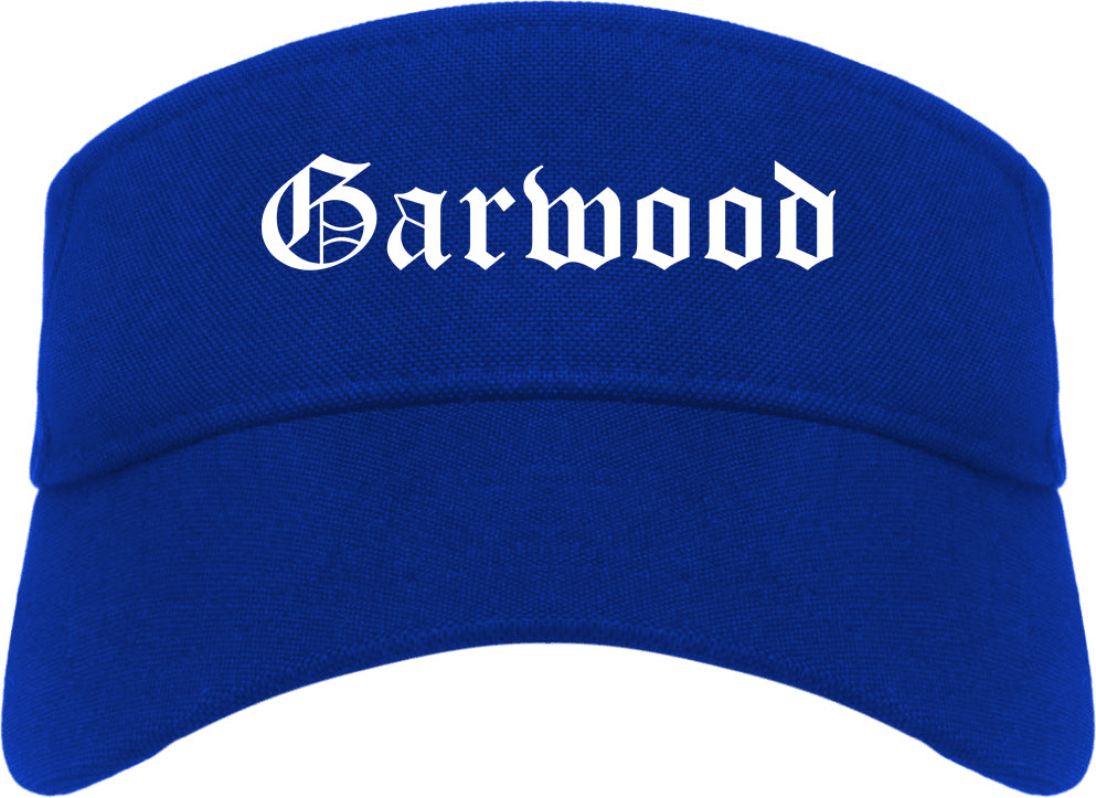 Garwood New Jersey NJ Old English Mens Visor Cap Hat Royal Blue