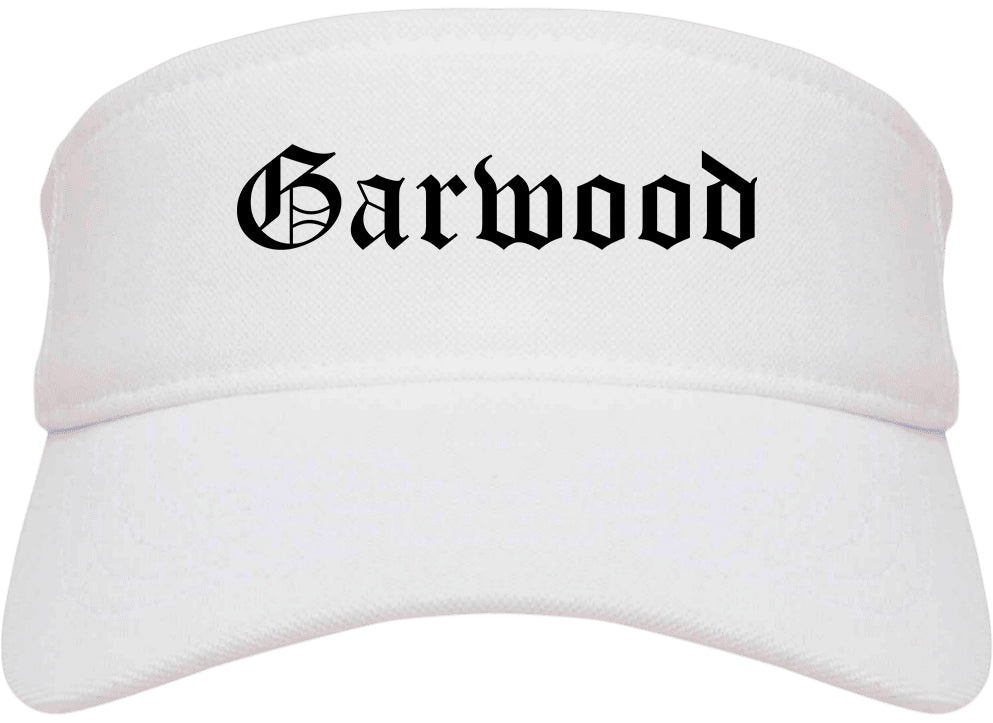 Garwood New Jersey NJ Old English Mens Visor Cap Hat White