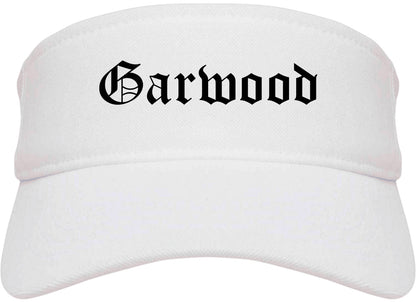 Garwood New Jersey NJ Old English Mens Visor Cap Hat White