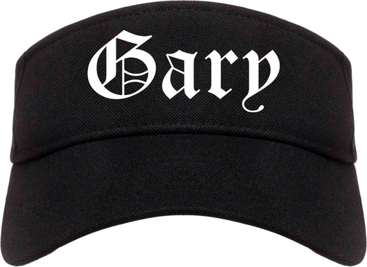 Gary Indiana IN Old English Mens Visor Cap Hat Black