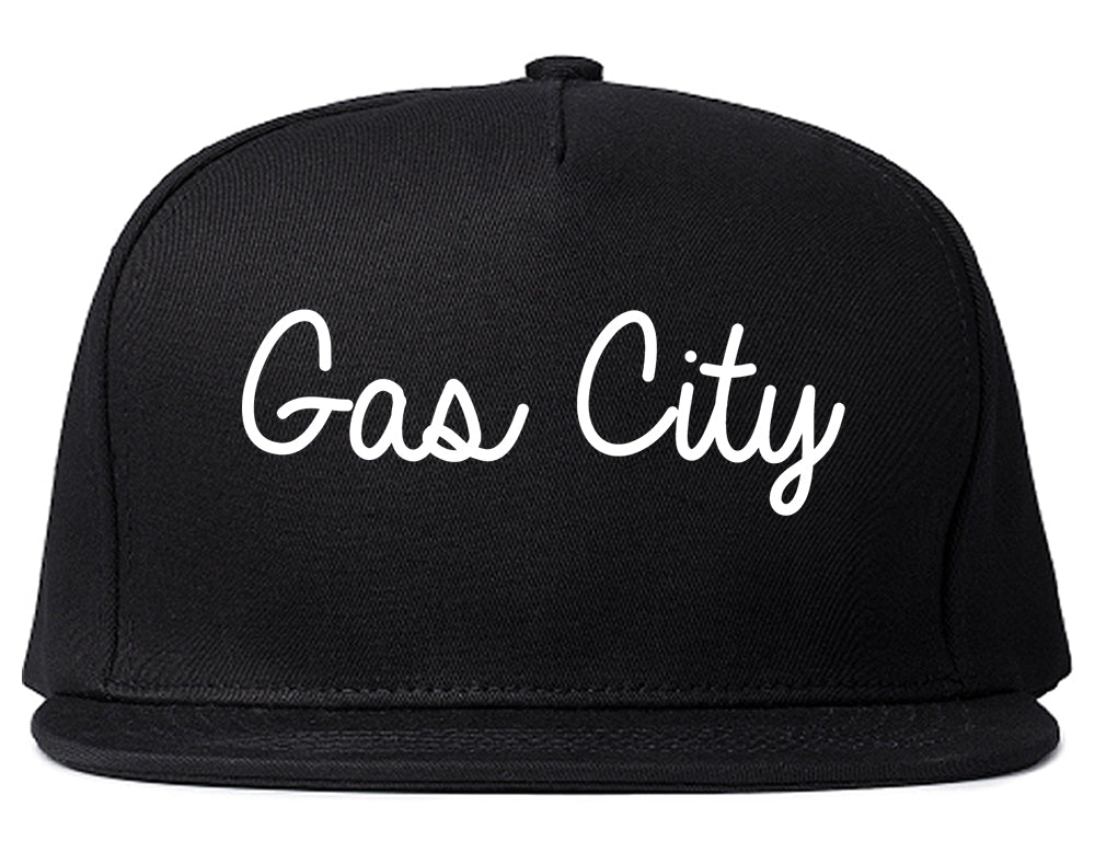 Gas City Indiana IN Script Mens Snapback Hat Black