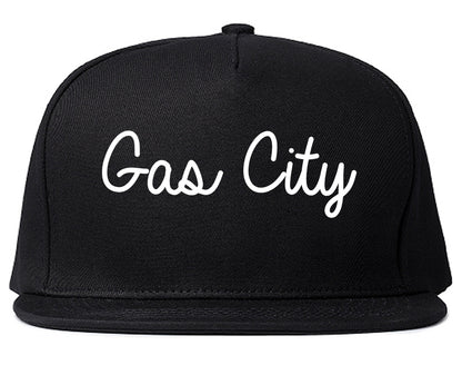Gas City Indiana IN Script Mens Snapback Hat Black