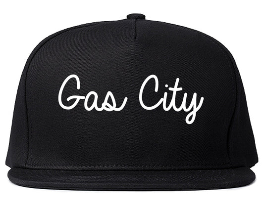 Gas City Indiana IN Script Mens Snapback Hat Black