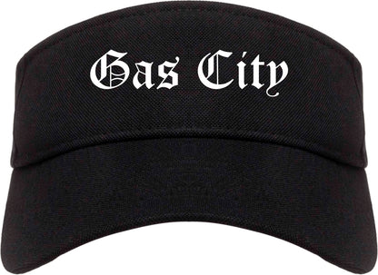Gas City Indiana IN Old English Mens Visor Cap Hat Black