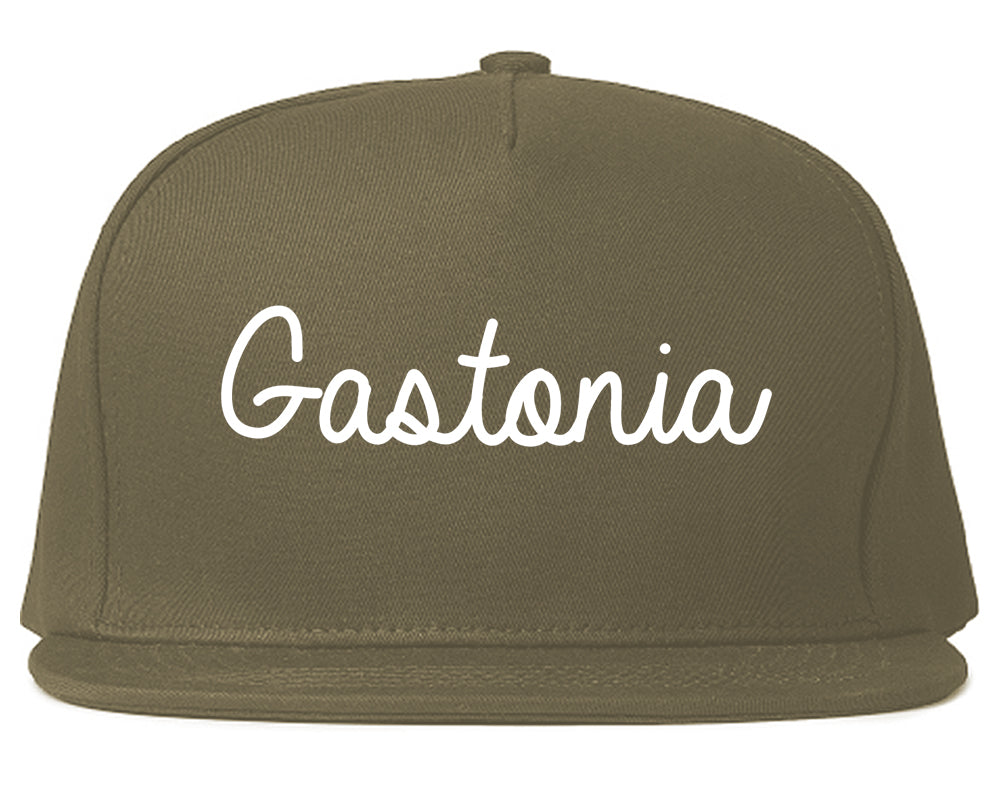 Gastonia North Carolina NC Script Mens Snapback Hat Grey
