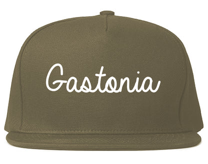 Gastonia North Carolina NC Script Mens Snapback Hat Grey