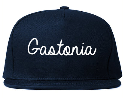 Gastonia North Carolina NC Script Mens Snapback Hat Navy Blue