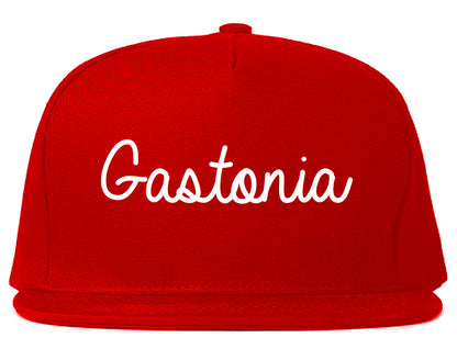 Gastonia North Carolina NC Script Mens Snapback Hat Red
