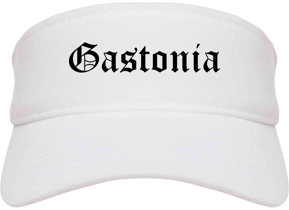 Gastonia North Carolina NC Old English Mens Visor Cap Hat White
