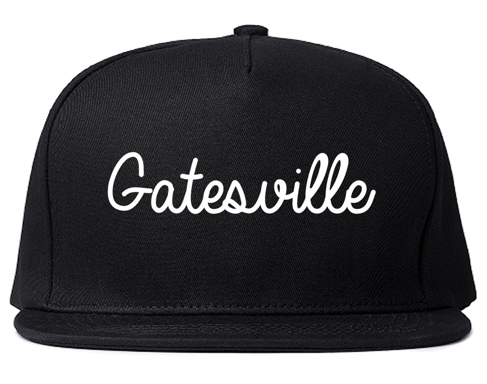 Gatesville Texas TX Script Mens Snapback Hat Black