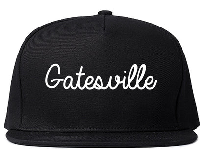 Gatesville Texas TX Script Mens Snapback Hat Black