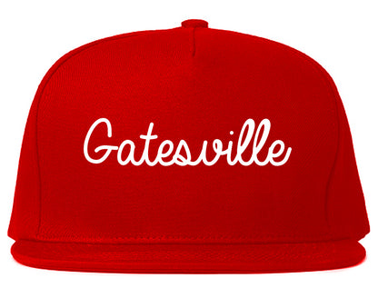 Gatesville Texas TX Script Mens Snapback Hat Red