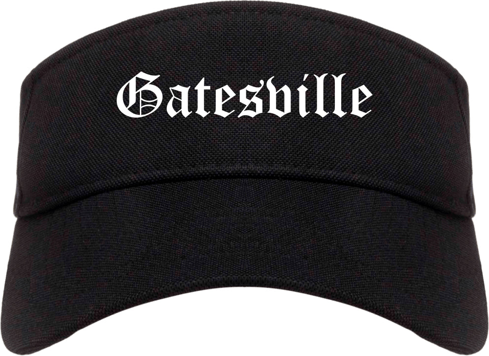 Gatesville Texas TX Old English Mens Visor Cap Hat Black