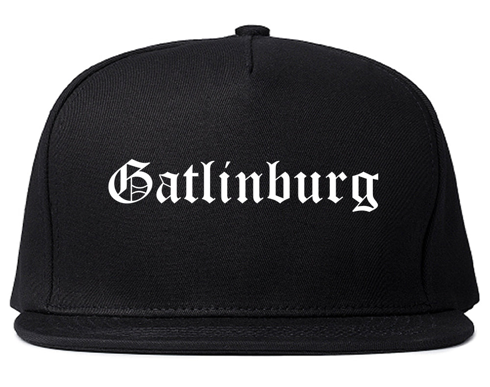 Gatlinburg Tennessee TN Old English Mens Snapback Hat Black