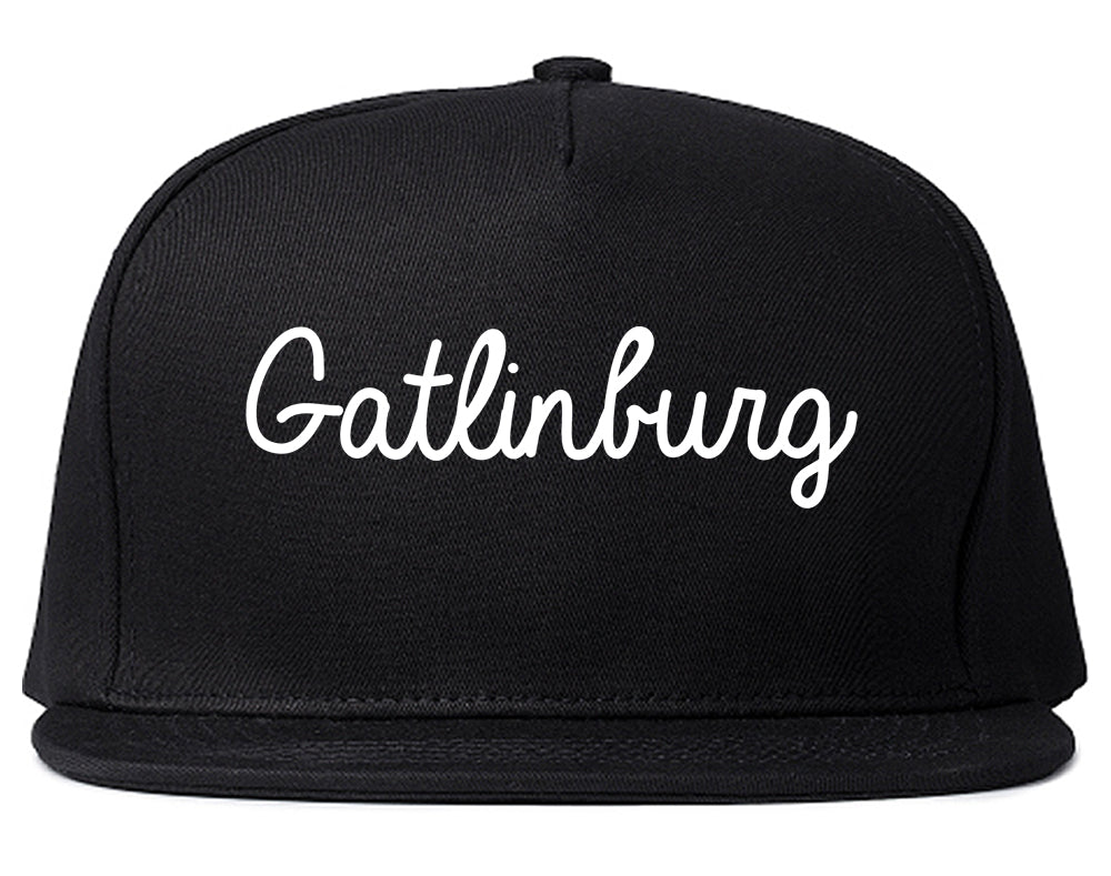 Gatlinburg Tennessee TN Script Mens Snapback Hat Black