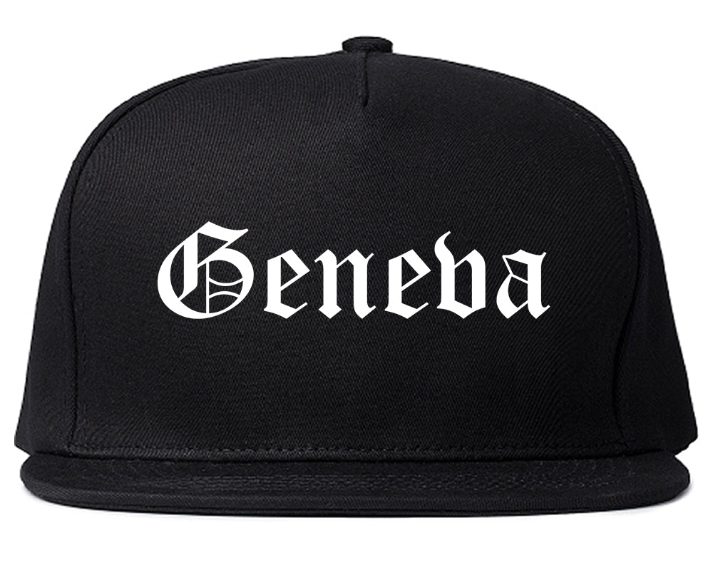 Geneva Alabama AL Old English Mens Snapback Hat Black