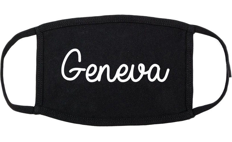 Geneva Illinois IL Script Cotton Face Mask Black