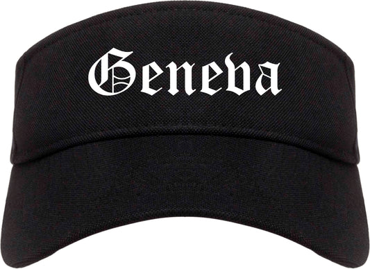 Geneva Illinois IL Old English Mens Visor Cap Hat Black